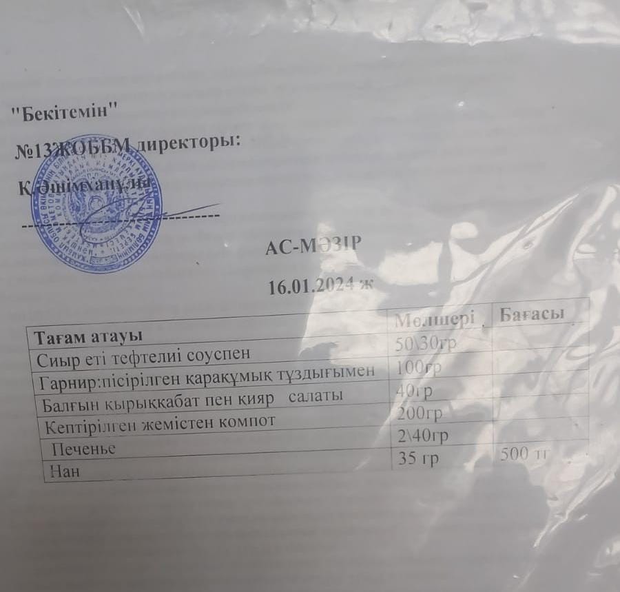 16.01.2024 ж ас мәзірі