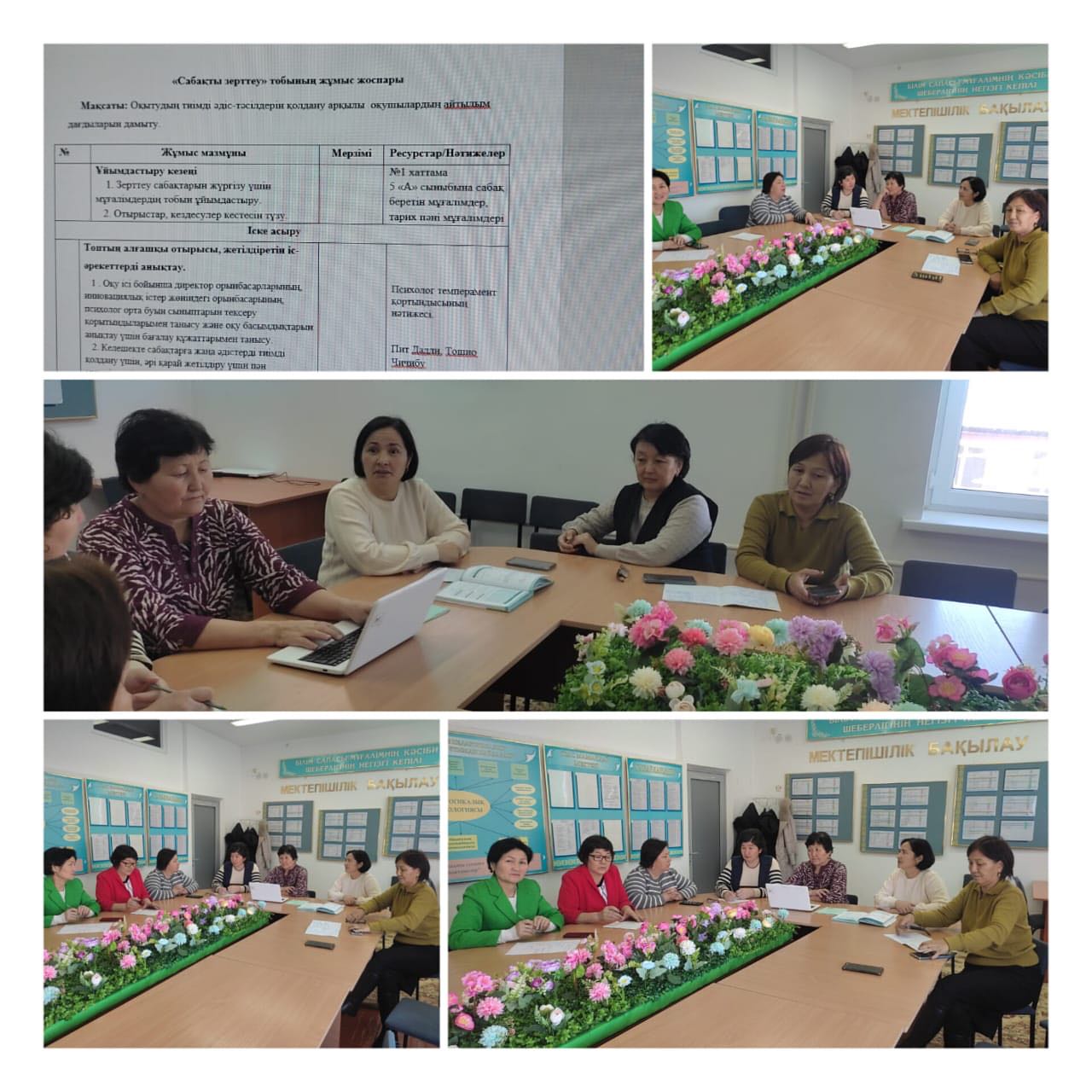 «Сабақты зерттеу» тобының жұмыс жоспарымен таныстырып өтті.