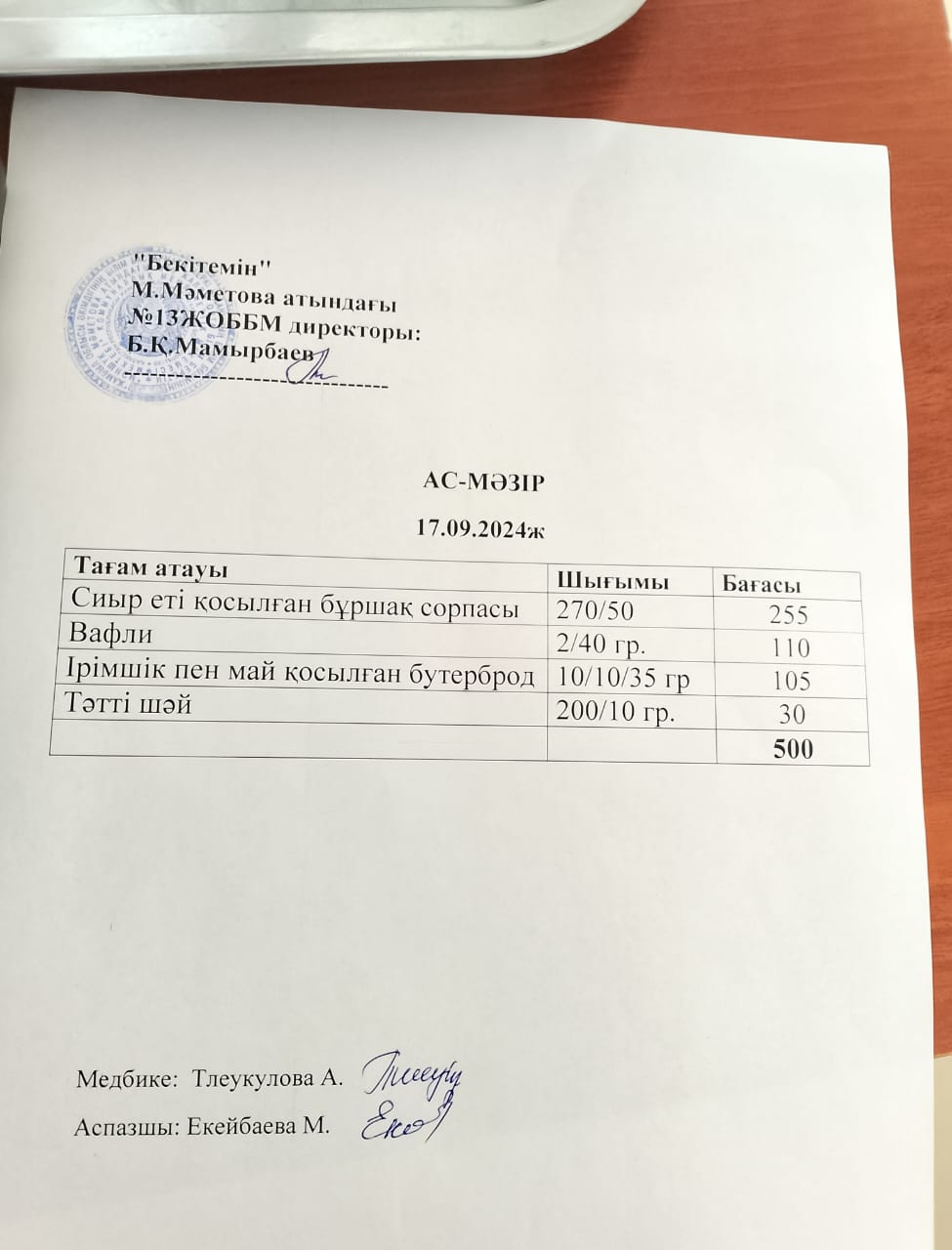 Ас мәзірі