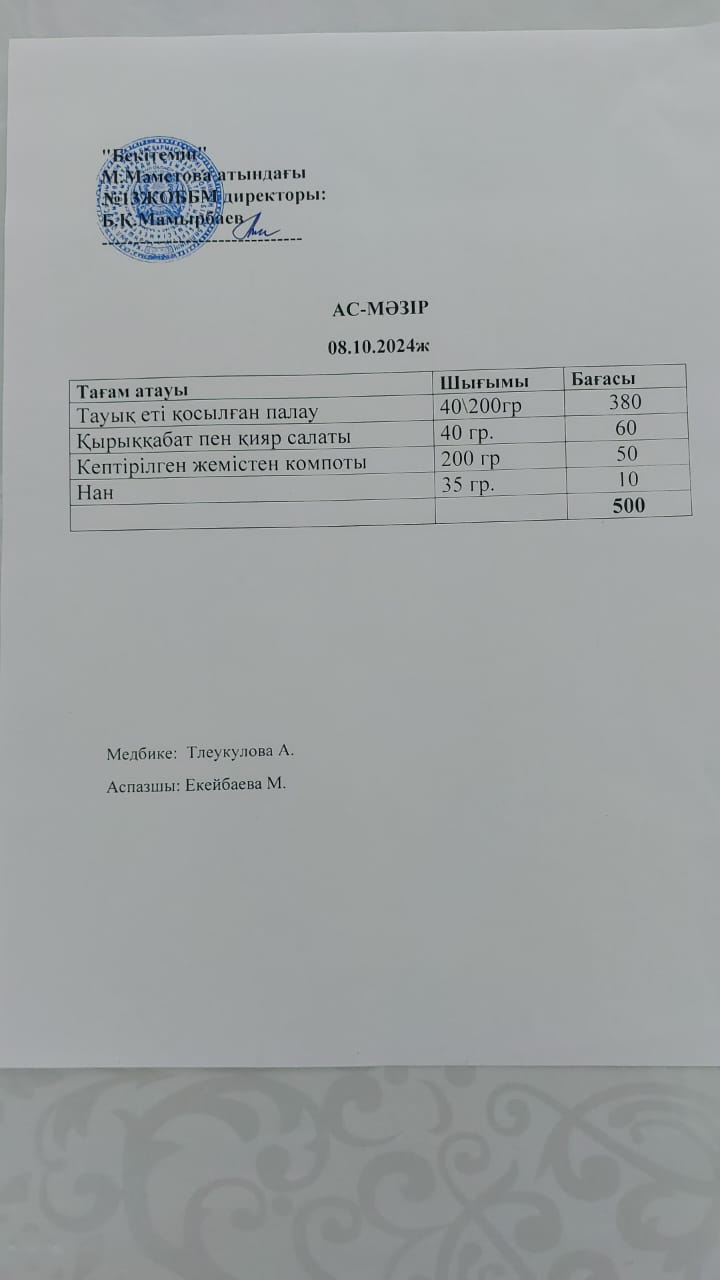 Ас мәзірі