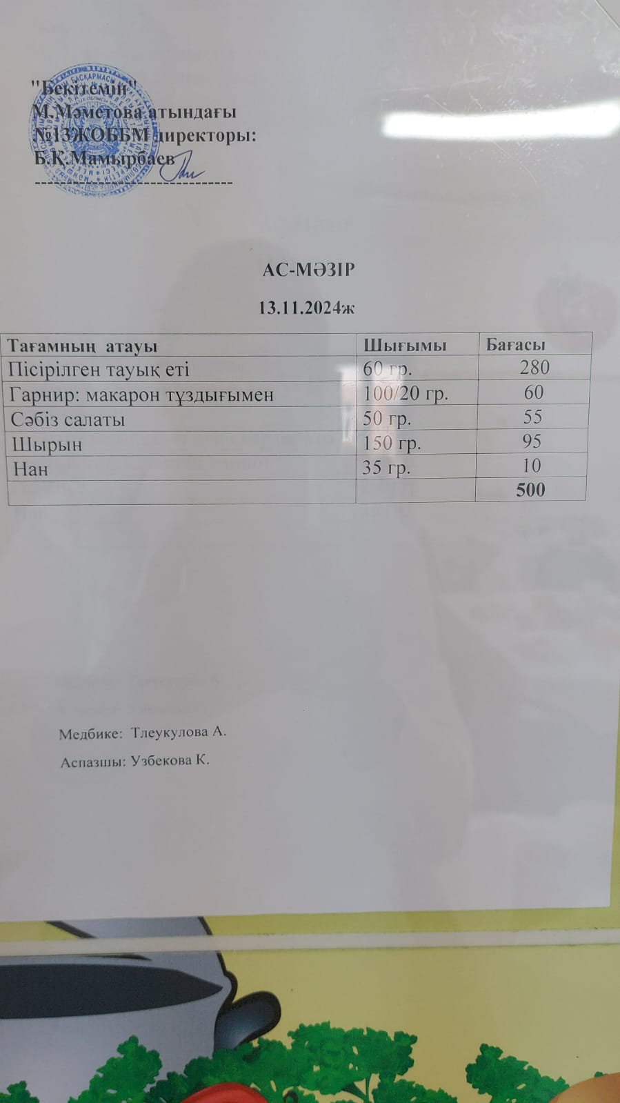 Ас мәзірі